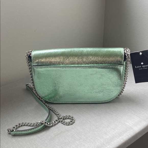Kate Spade Metallic Seawater Green Crossbody Bag NWT - Picture 3 of 15